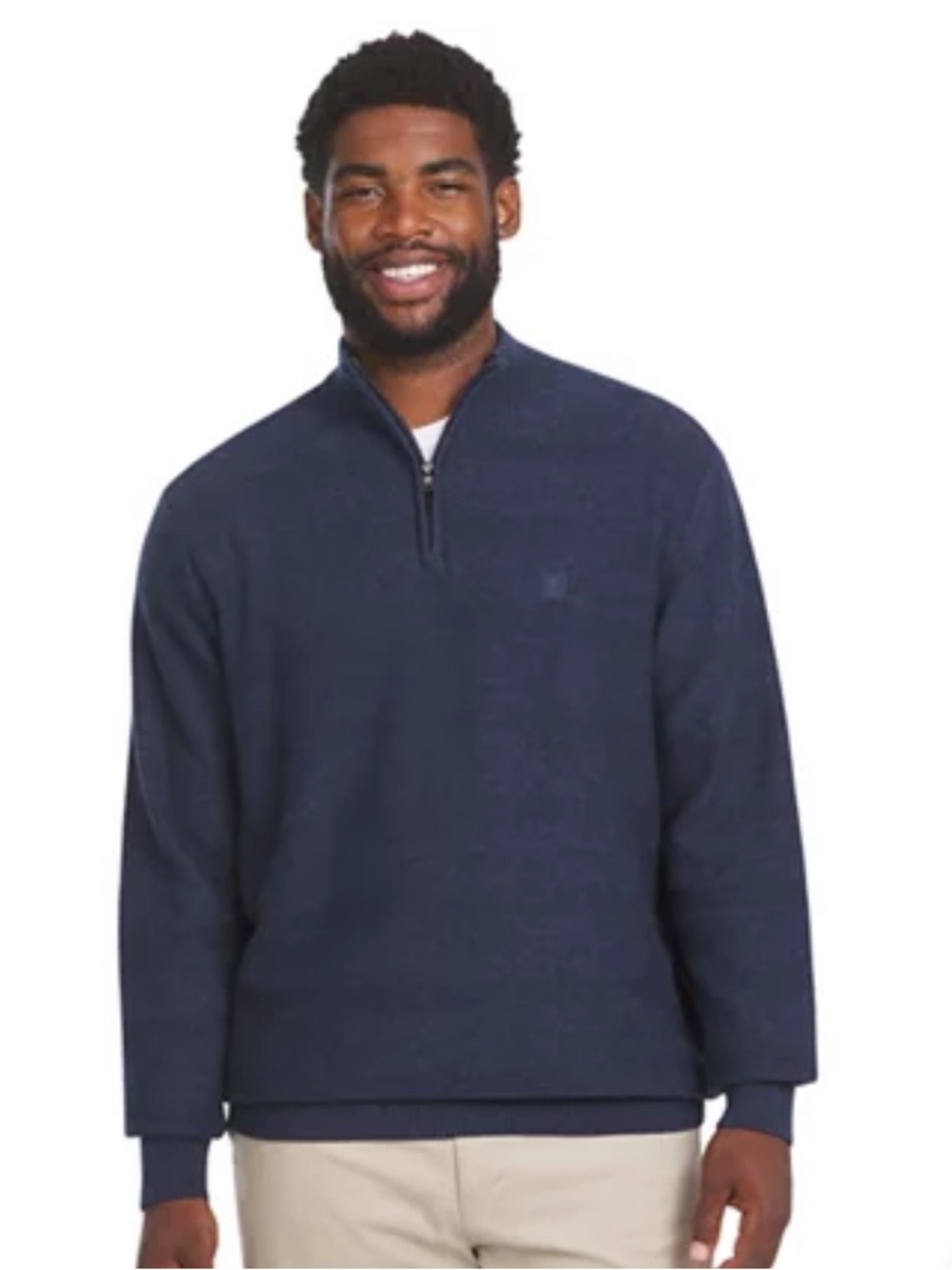 New Chaps Men's Navy Half-Zip Knit Sweater